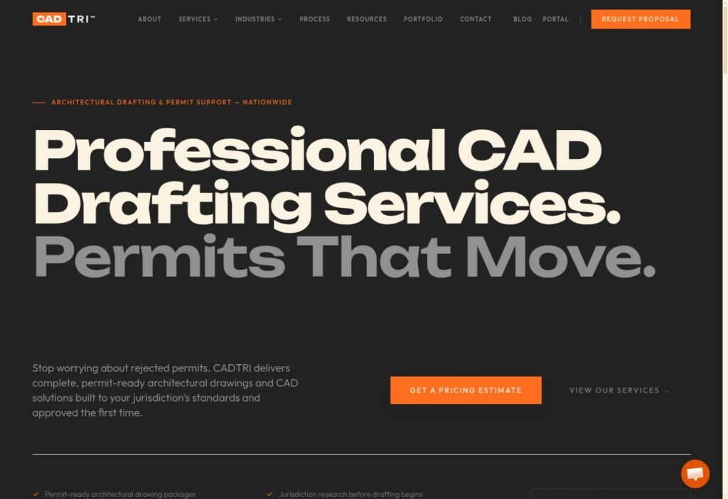 CADTRI architectural drafting website homepage