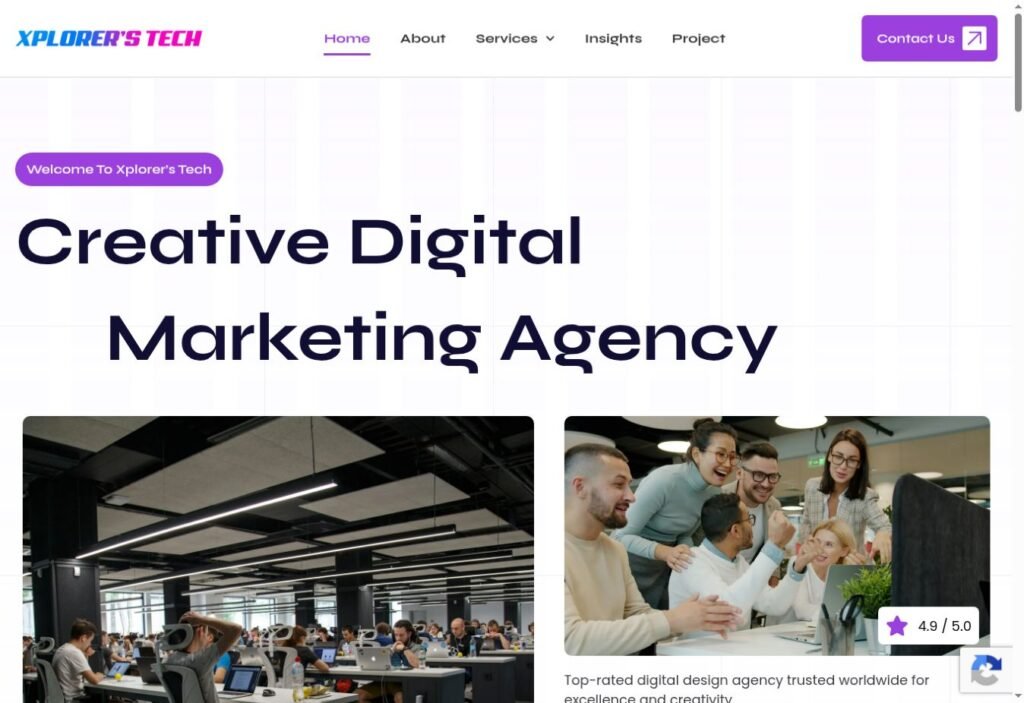 Xplorers Tech digital marketing agency homepage